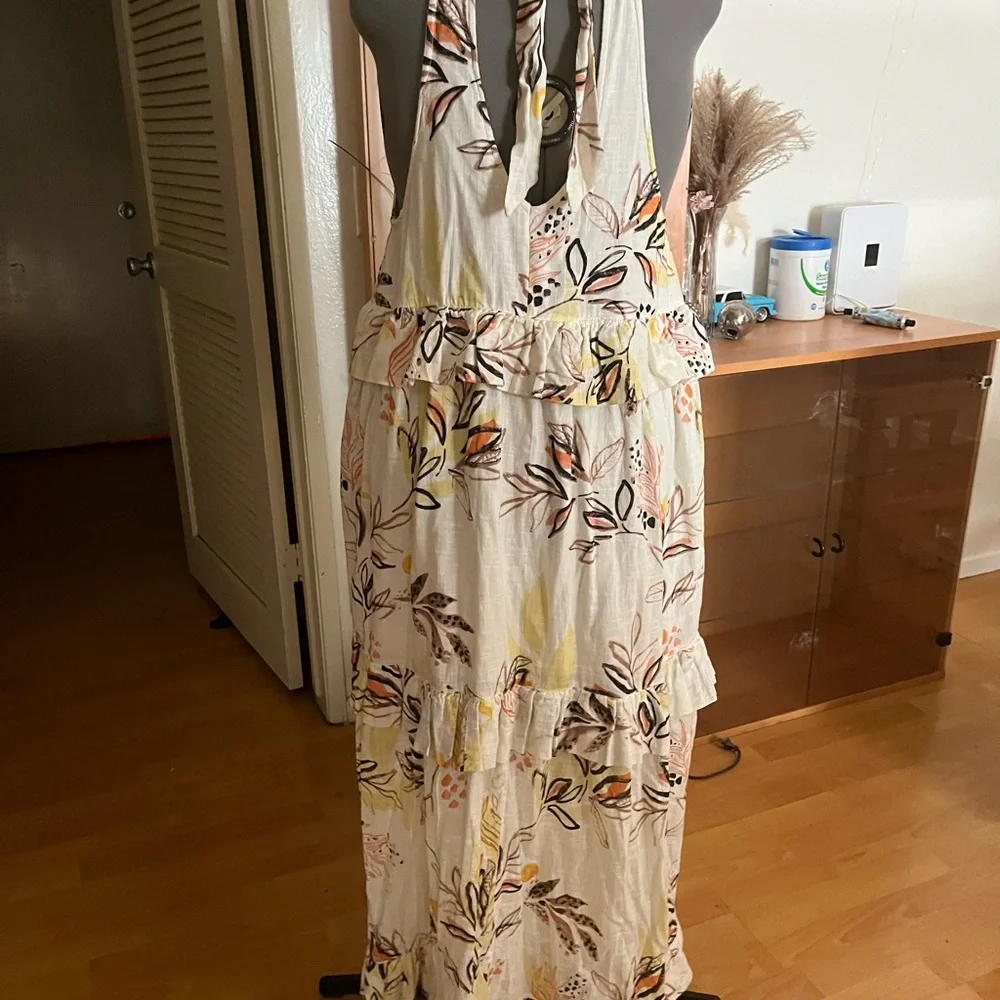 Free People White Floral Backless Ruffle Maxi Dress - Picture 7 of 11